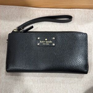 Kate Spade Black Leather Wristlet